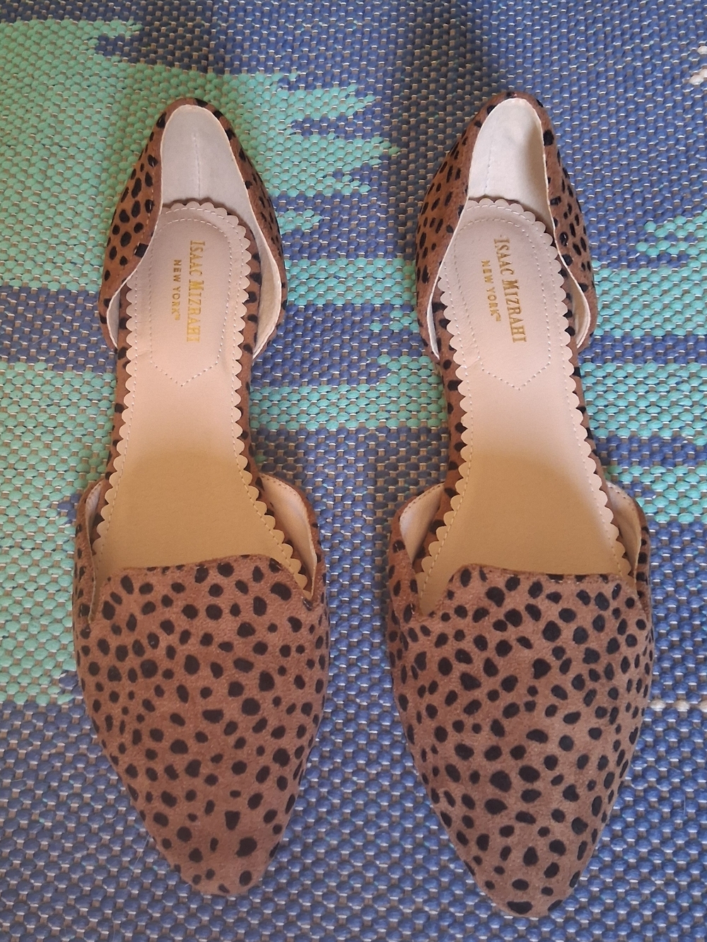 Isaac Mizrahi Leopard Print Pointed Toe D'Orsay Flats - Brown